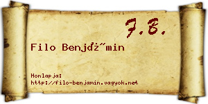 Filo Benjámin névjegykártya